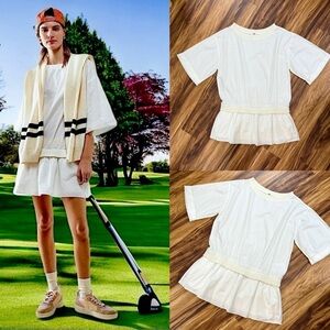 Free People Astrid White Cotton Flouncy Dress